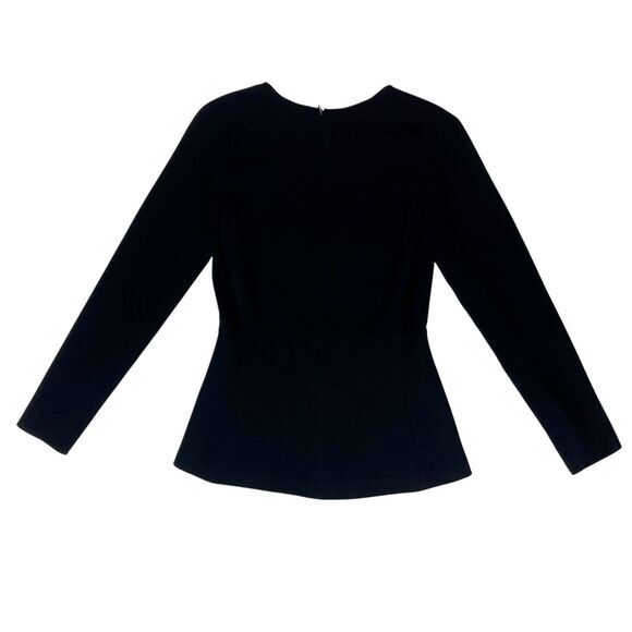 Zara Top Womens Sz XS Black Ponte Peplum Modest Classic Casual Preppy Blouse New - Picture 7 of 16